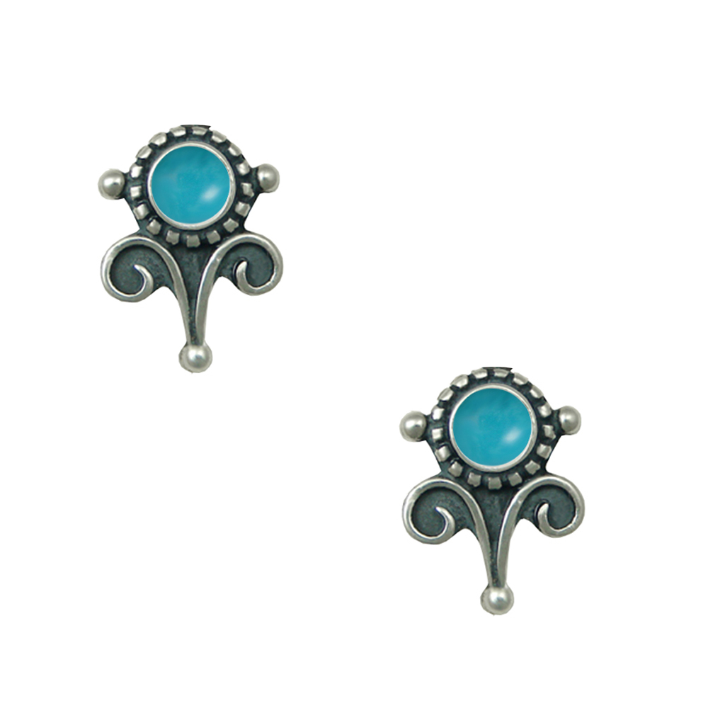 Sterling Silver Petite Turquoise Post Stud Earrings